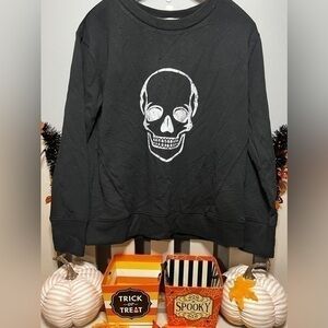 Women’s C&C California Skull Halloween Black Sweater
